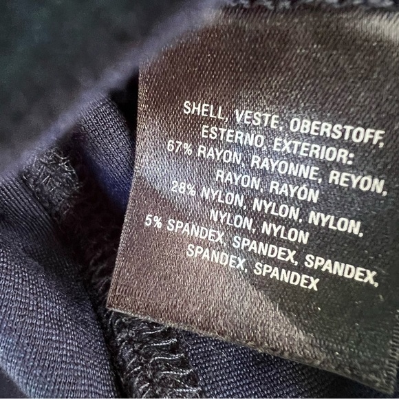 MAEVE SWISS DOT MILKMAID CORSET PUFF SLEEVES NAVY BLOUSE SZ SMALL EUC - Picture 6 of 8